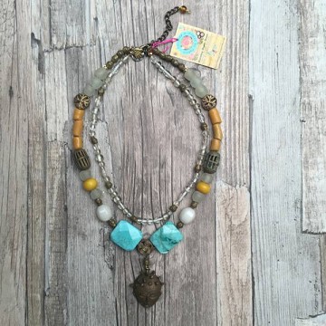 African boho style necklace sunrise by dazzling gypsy queen at www styletrash nl