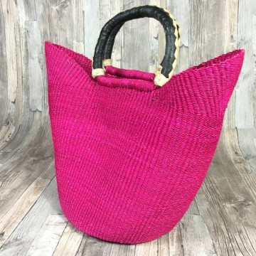 Gypsy rieten mand in knal roze