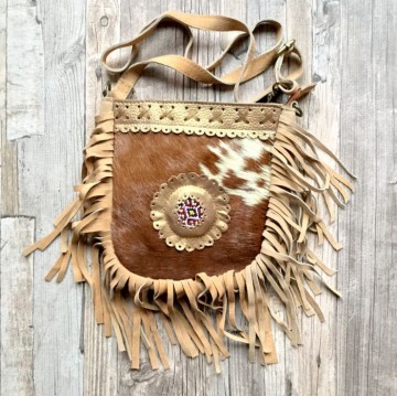 Banjara bag small   beige suede met vacht en franje styletrashnl   17 12 054