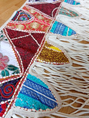 Bohemian curtain   door curtain    fly curtain   boho  room divider by dazzling gypsy queen   creme   2021   005a