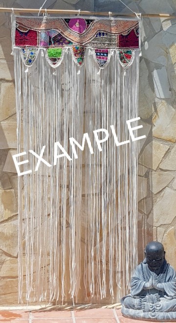 Bohemian curtain door curtain cord wall hanging decoration room divider by dazzling gypsy queen   creme   2007   001a