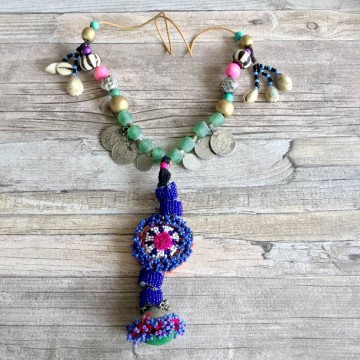 Boho banjara ketting lang met kralen en munten   styletrash nl 1607 06a