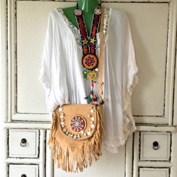 Boho banjara tribal bag   beige  styletrashnl 6