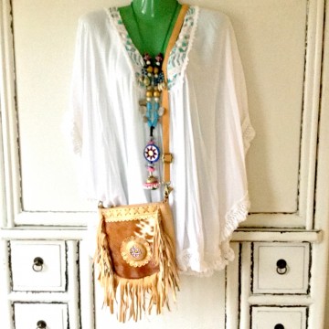 Boho banjara tribal bag met koeienvacht   beige  styletrashnl 5