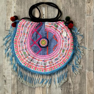 Boho hmong fringed beaded bag small  styletrashnl   4169 07