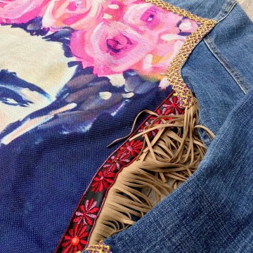 Boho jeans jacket   frida kahlo by dazzling gypsy queen  styletrashnl   jj 1805 004f