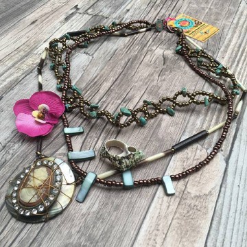 Gypsy ketting met schelp hanger en Camee @ StyleTrash.nl