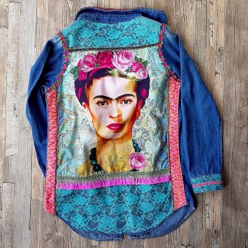 Frida kahlo jeans blouse by dazzling gypsy queen  styletrashnl