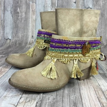 Gypsy Cowgirl Bootcuffs van leer - Set van 2 stuks @ StyleTrash.nl