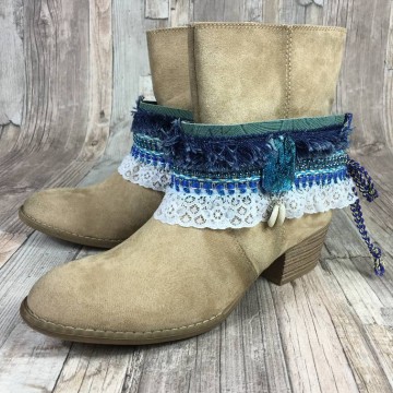 Gypsy boho leren Bootbelts - bootcuffs - bootcovers @ StyleTrash.nl