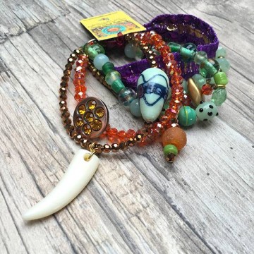 Vriendschapsarmband in paars & Jade groen @ StyleTrash.nl