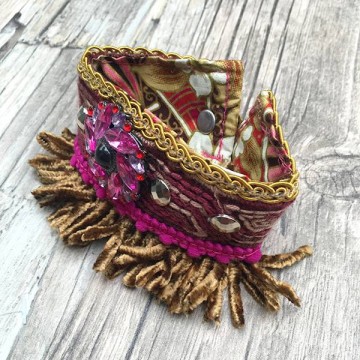 Armband met strass bloem en franje @ StyleTrash.nl