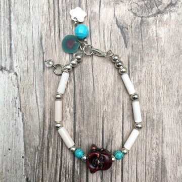 Geluksarmband met edelstenen, Turquoise en Buddha @ StyleTrash.nl
