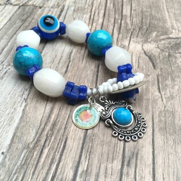 Gypsy armband met Turkse Evil Eye kraal @ StyleTrash.nl