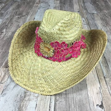 Gypsy Ibiza strandhoed met roze band @ StyleTrash.nl