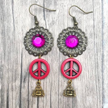 Gypsy oorbellen Red peace @ StyleTrash.nl