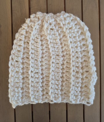 Handgemaakte beanie   creme met koper   dazzling gypsy queen   wwwstyletrashnl