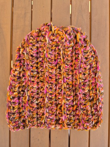 Handgemaakte beanie   orange   dazzling gypsy queen   wwwstyletrashnl