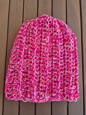 Handgemaakte beanie   roze oranje   dazzling gypsy queen   wwwstyletrashnl
