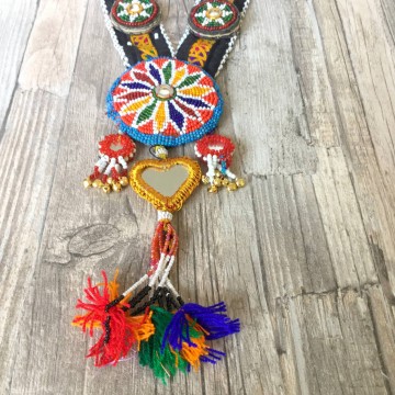 Gypsy Kuchi banjara ketting met kraaltjes en spiegeltjes in ibiza stijl @ StyleTrash.nl