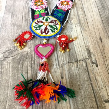 Gypsy Kuchi banjara ketting met kraaltjes en spiegeltjes in ibiza stijl