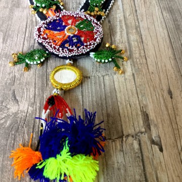 Gypsy Kuchi banjara ketting met kraaltjes en spiegeltjes in ibiza stijl @ StyleTrash.nl
