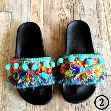 Handmade Ibiza beach slippers - Boho Slides@ styletrash.nl de trend van deze zomer - bl002   37