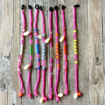 Ibiza enkelbandjes handmade   pink  styletrashnl