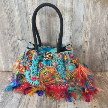 Louis Asscher Designer bag jeans en Turquoise