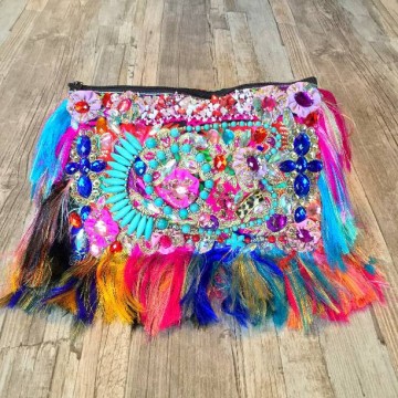 Louis Asscher Designer Ibiza Clutch tas met franjes