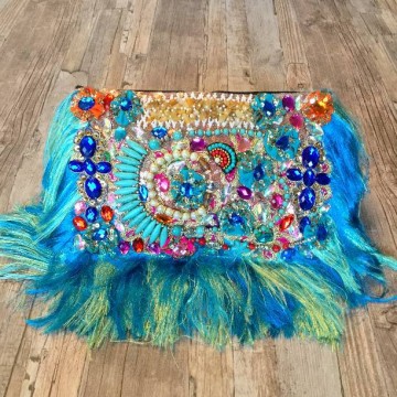 Louis Asscher Designer clutch tas - Ibiza Turquoise