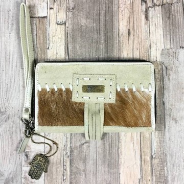 PH&T Wallet van suede en geitenvacht