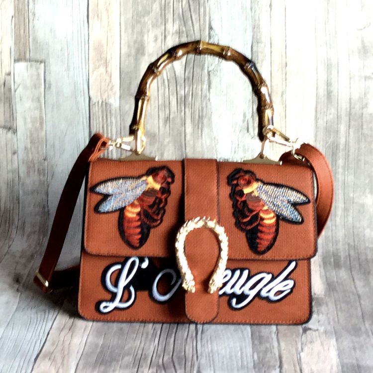 Inspired by Gucci tas met bijen - Brown @ www.styletrash.nl